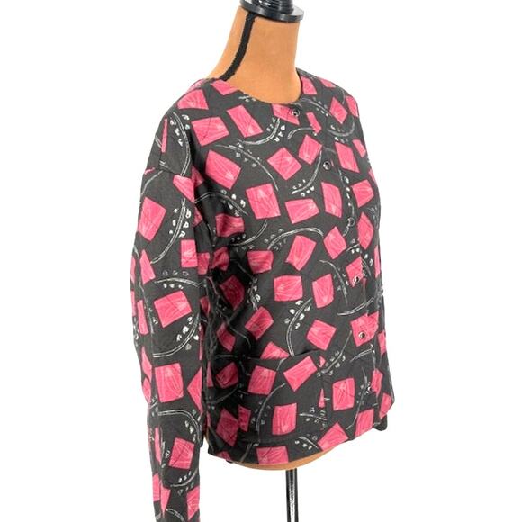 Peruvian Connection Abstract Quilted Jacket with Pearl Snap Buttons – Large - Picture 2 of 7